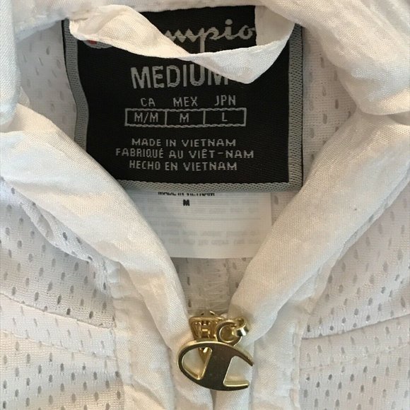 Champion Warm Up Jacket Nylon Pullover Womens White NWT - Picture 9 of 11